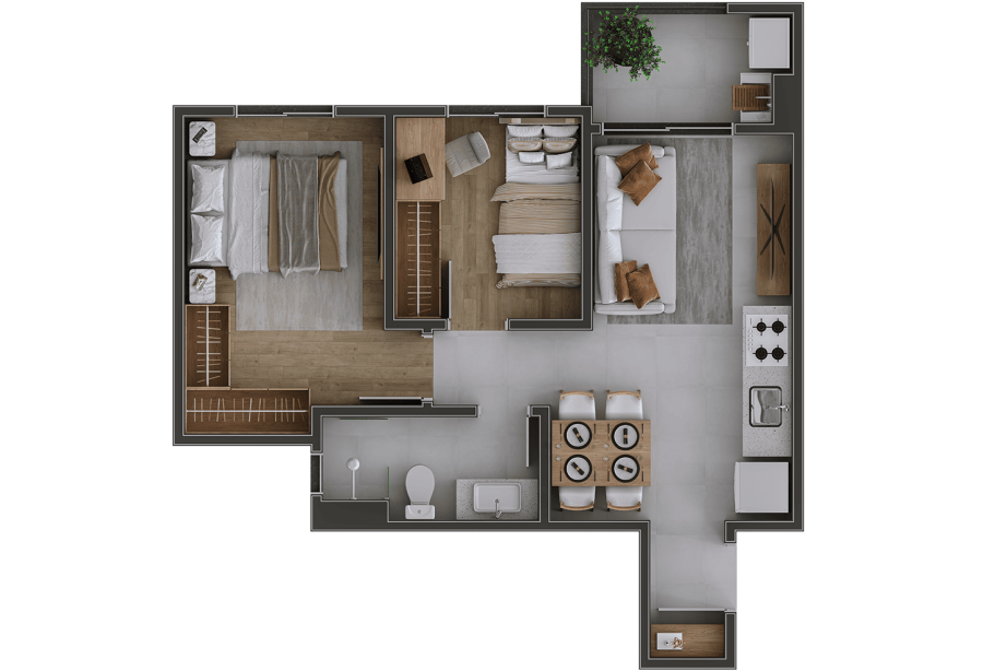 HUMANIZADA APTO 02 - 42m²